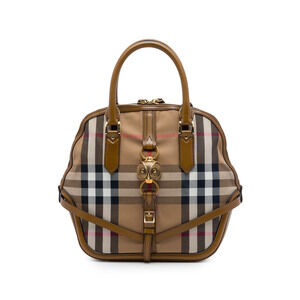 Pre-Loved Burberry Medium House Check Canvas Bridle Owl Orchard Handbag